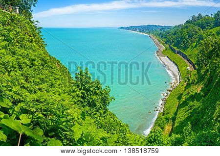 The Botanical Garden of Batumi located at area of Mtsvane Kontskhi (Green Cape) Georgia.