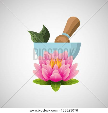 therapy with spa treatment icon, flower and pestal vector illustration