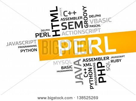 Perl Word Cloud, Tag Cloud, Vector Graphic