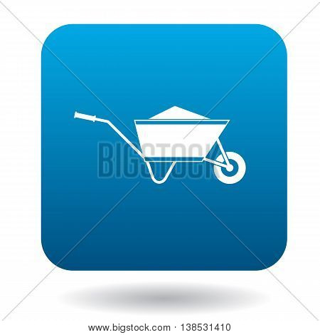Wheelbarrow icon in simple style on a white background
