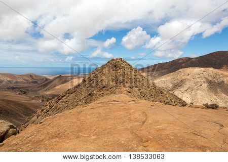 Beautiful volcanic mountains on Fuerteventura. Canary Islands.