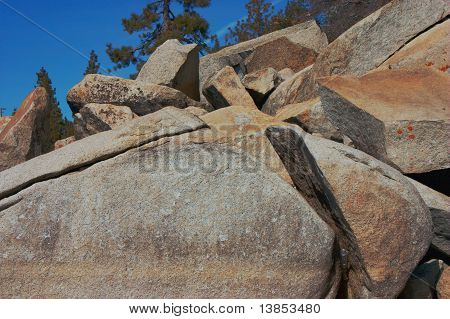 Giant Cracked Boulders with waterline