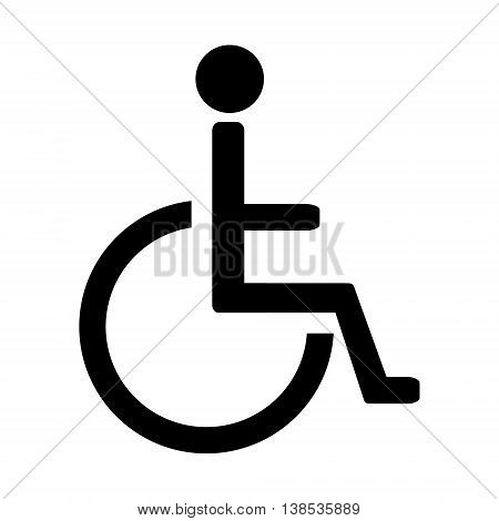 Disabled handicap vector icon. Wheelchair. Disabled parking only. Disabled sign