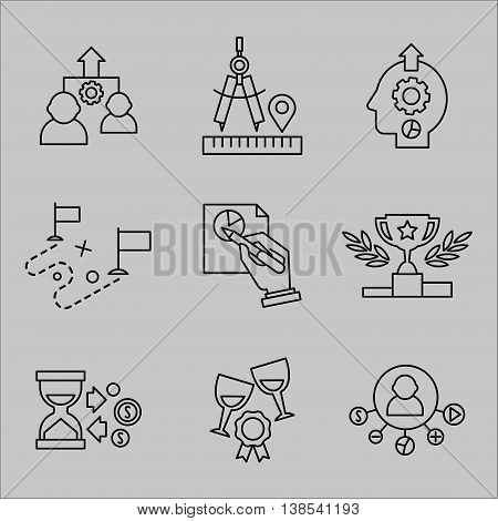 flat line icons for web development. Icons for application development, web page coding and programming, seo, web design, creative process, social media, branding, marketing