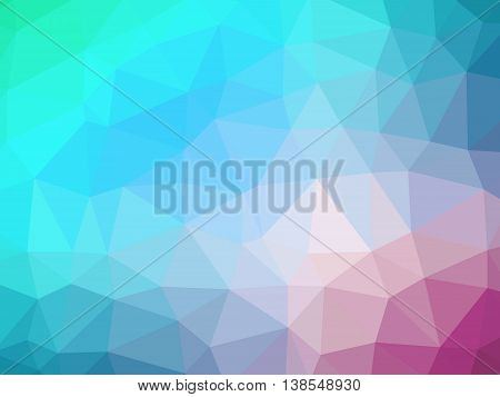 Rainbow pink blue gradient polygon shaped background.