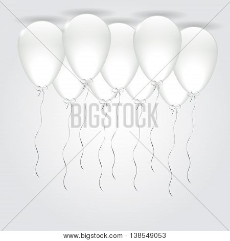 Illustration Vector Shiny Holiday Background with Silver Balloons