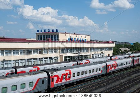 Buzuluk Russia - June 22 2016. View on a Buzuluk railway station - important rail-terminal in Russia
