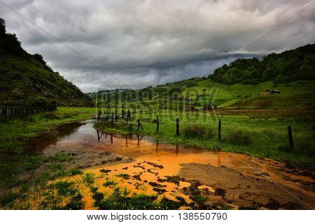 Beautiful summer landscape in the mountains, Hunedoara county, Romania