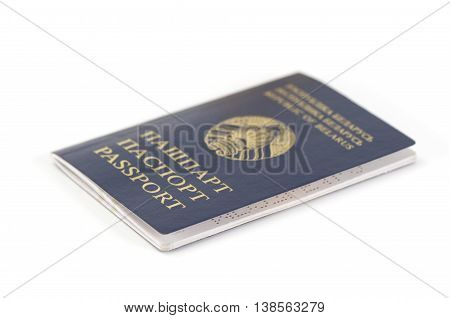 Close-up of a Belarussian Passport on white background