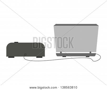 flat design laptop backview icon vector illustration