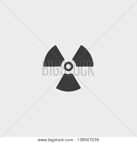 Radiation icon in a flat design in black color. Vector illustration eps10