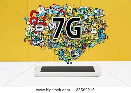 7G Concept With Smartphone
