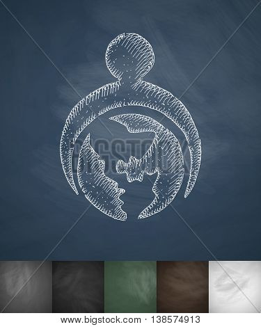 globe icon. Hand drawn vector illustration. Chalkboard Design