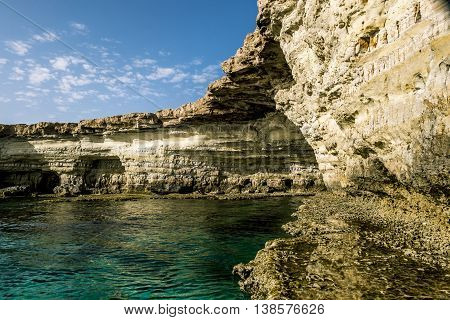 25 may 2016.Cape Greco. Views of the sea caves and cliffs of Cape Greco . Cyprus.