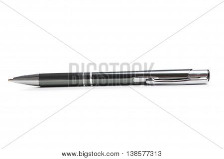 Black Luxury Pen Mockup Isolated On A White Background. Nice Pen For Expensive Design Presentation.