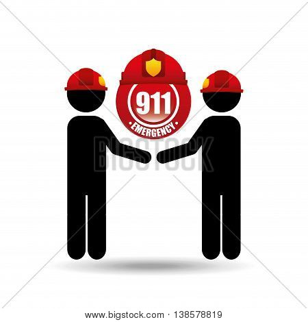 two firefighter job with helment icon, vector illustration