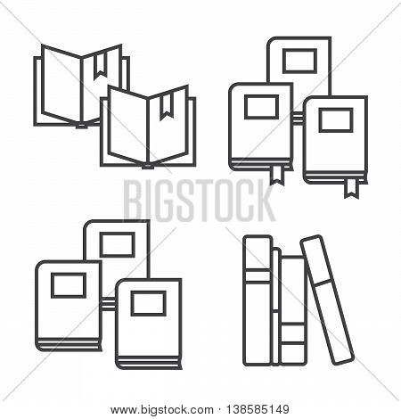 Education icons set open books eps 10