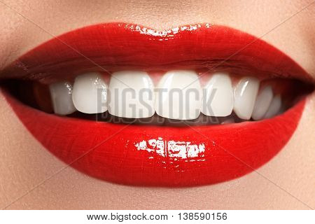 Close Up Beauty Portrait View Of A Young Woman Natural Smile