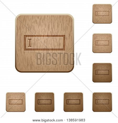 Set of carved wooden editbox buttons in 8 variations.