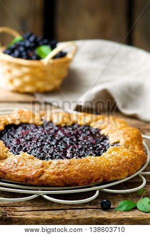 gallet with blueberry. style rustic. selective focus