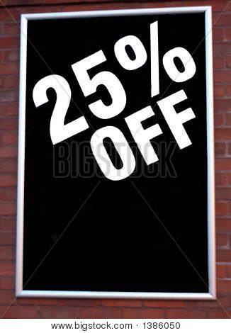 Teken. Verkoop. 25% Korting