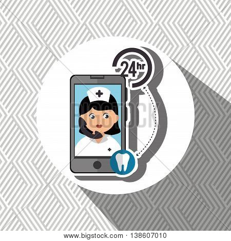 nurse 24-hour health odontology isolated icon design, vector illustration  graphic