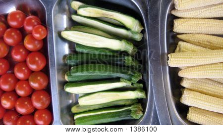 Vegetables. Tomatoes,Courgetts,& Baby Sweet Corn
