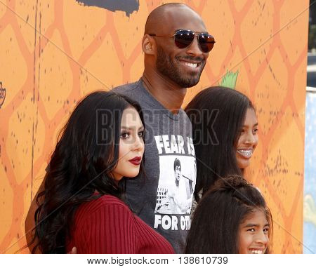 Kobe Bryant, Vanessa Bryant, Gianna Maria Onore Bryant and Natalia Diamante Bryant at the Nickelodeon Kids' Choice Sports Awards 2016 held at the Pauley Pavilion in Westwood, USA on July 14, 2016.