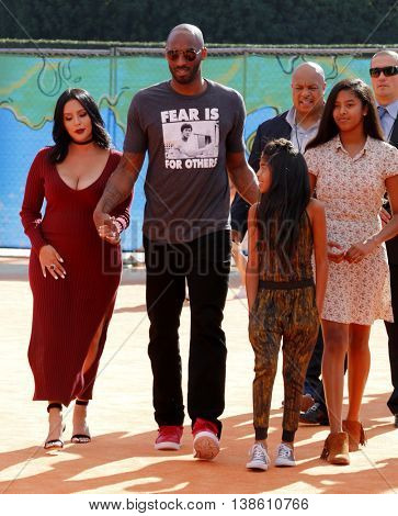 Kobe Bryant, Vanessa Bryant, Gianna Maria Onore Bryant and Natalia Diamante Bryant at the Nickelodeon Kids' Choice Sports Awards 2016 held at the Pauley Pavilion in Westwood, USA on July 14, 2016.