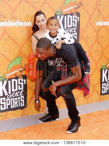 Chris Bosh and Adrienne Bosh at the Nickelodeon Kids' Choice Sports Awards 2016 held at the UCLA's Pauley Pavilion in Westwood, USA on July 14, 2016.