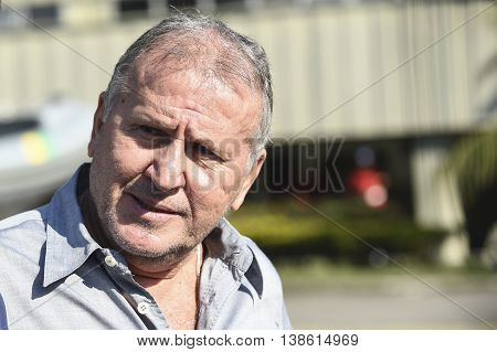 Rio de Janeiro Brazil - july 14 2016: Zico football player gives an interview during tribute