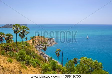 catamaran at  Promthep cape  viewpoint phuket thailand