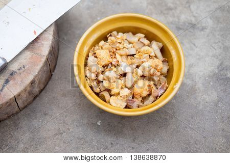 Pork crackling it Thai call 