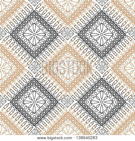 Seamless Vector Pattern. Symmetrical Geometric Background. Decorative Ornament.