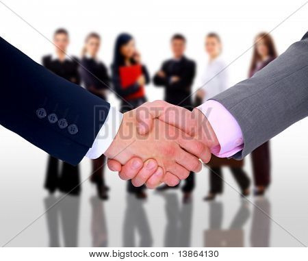 Handshake isolerad på vit bakgrund