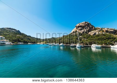 Poltu Quatu harbor on a sunny day Sardinia