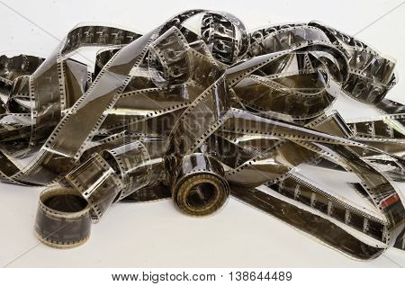 Black and white film tape. Cinematography, photography