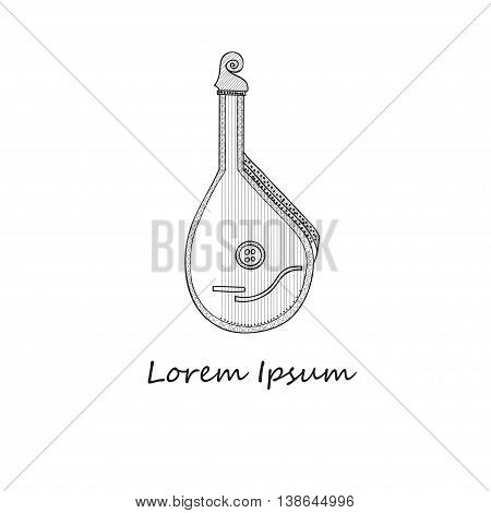 Composition with cute hand drawn pandora. Music hand drawn vector collection