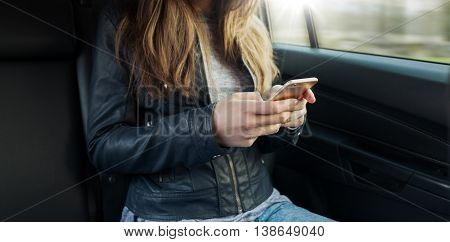 Girl Sitting In A Car