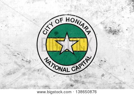 Flag Of Honiara, Solomon Islands, With A Vintage And Old Look
