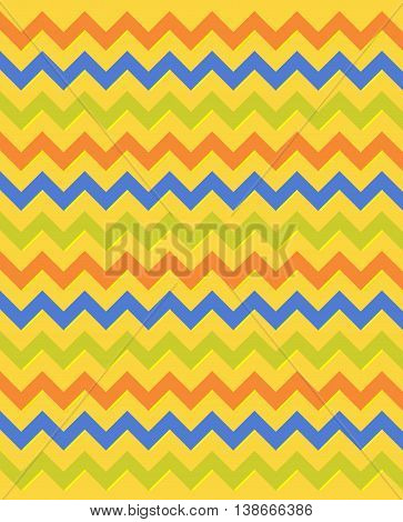 Egyptian multicolored zigzag pattern in red, blue and green colors