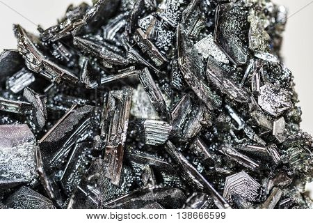 Black mineral piece studio close up macro (magnetite)