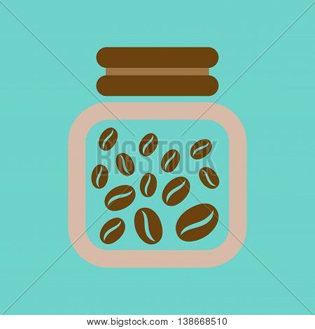 flat icon on stylish background coffee jar of beans