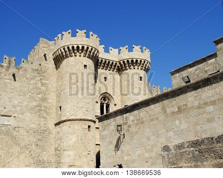 ancient fortress city on the island of Rhodes in Greece