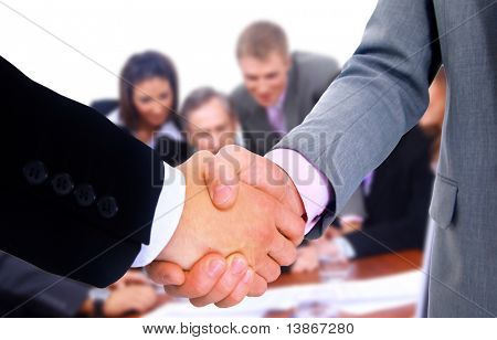 Business team og håndtryk