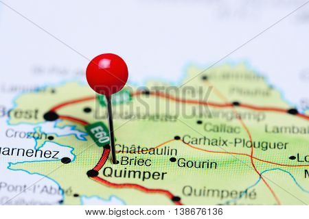 Briec pinned on a map of France