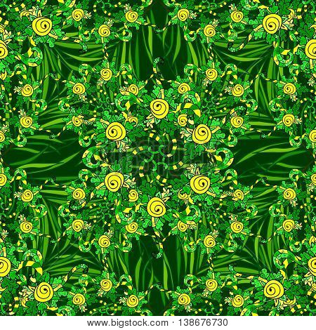 Green and yellow abstract pattern background. Vector illustration.