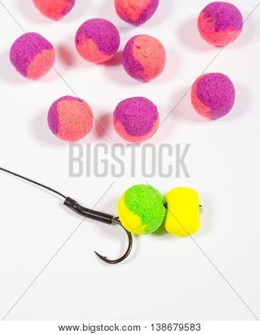 Carp Hook Boilies - Fishing Bait Close Up