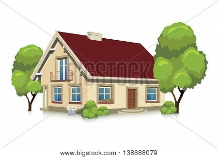 illustration of visualizing a house - isolated building