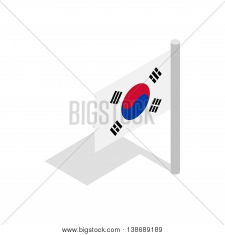 Flag of South Korea icon in isometric 3d style isolated on white background